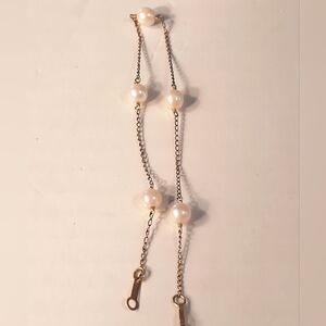 Gold Filled Pearl Chain Bracelet